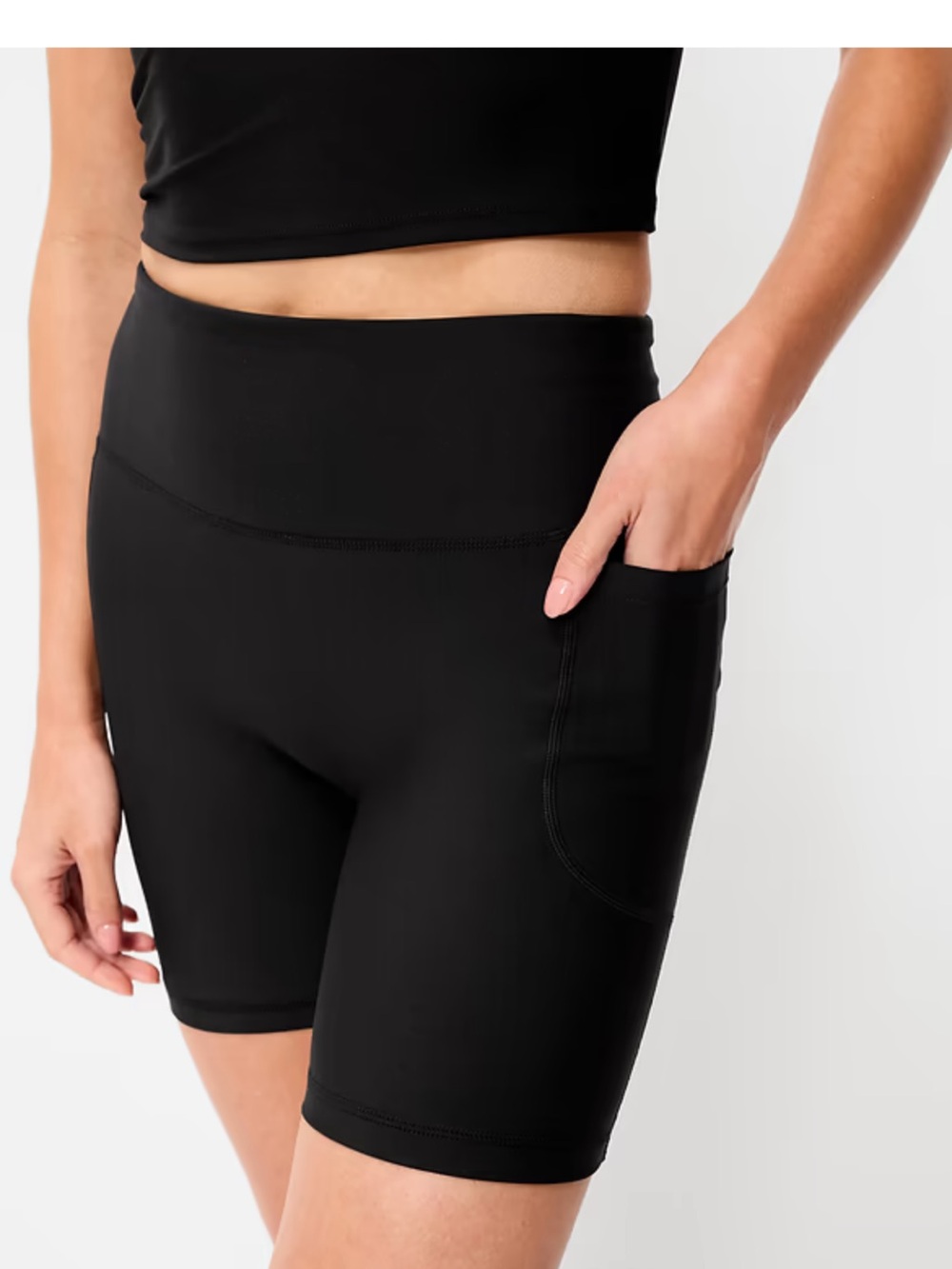 Old Navy Black High-Rise Bike Shorts with Side Pocket